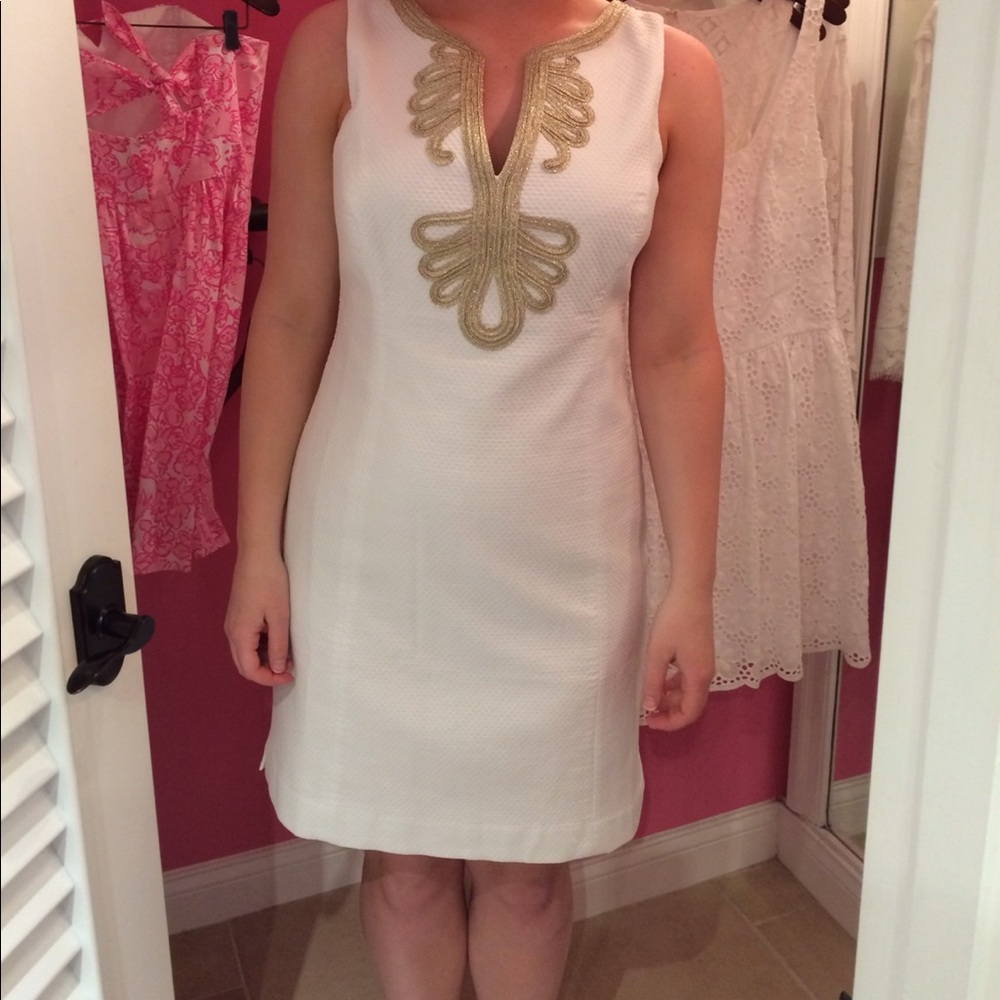 White and Gold Lily Pulitzer Dress